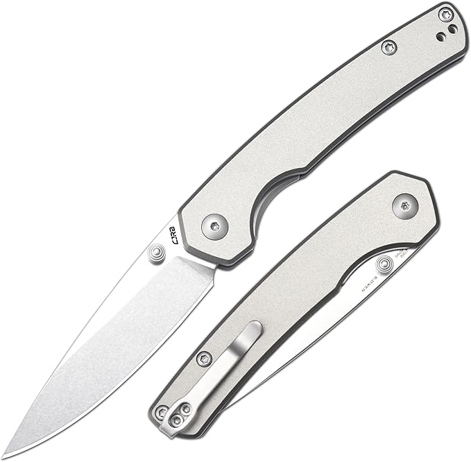 CJRB Kain Pocket Knife 2.95'' AR-RPM9 Steel Blade Aluminum Handle Small EDC Knife with Pocket Clip for Camping Hiking Survival Designed by Sanford Owen(J1956)