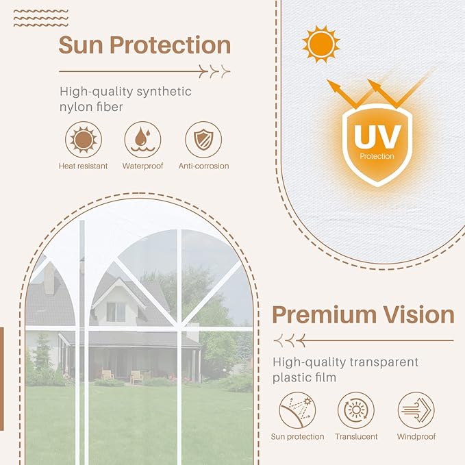 Greesum 10x30 Outdoor Canopy with with 6 Side Removable Walls Upgrade Patio Camping Heavy Duty Gazebo Shelter for Party Wedding BBQ Events Waterproof Tent White