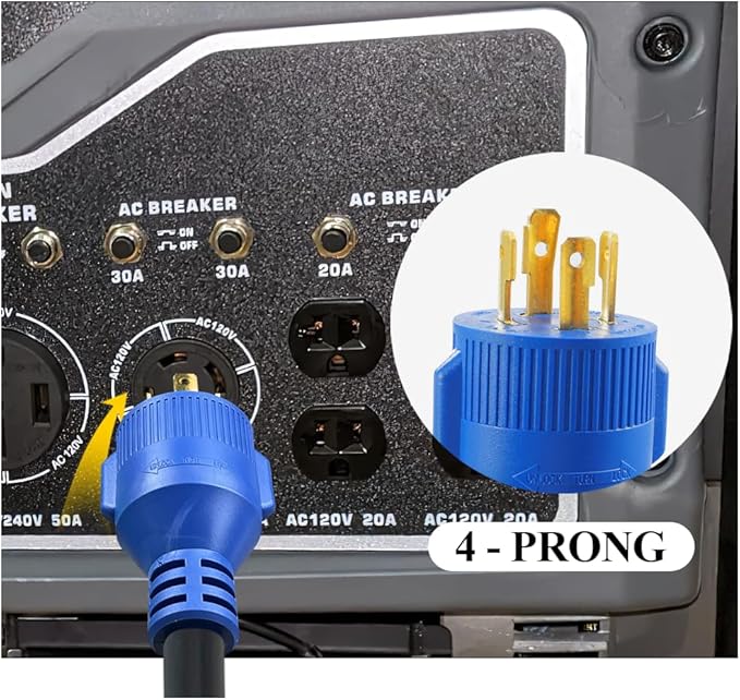 30 Amp to 50 Amp RV AdapterGenerator Plug 4 Prong 30 Amp Power to 50 Amp RVNEMA L14-30P to 14-50R RV Electrical Cord AdapterPlug Adapter Load Up to 30 Amp 250V 7500W 10/3 AWG 12 inch(4 Prong30M50F)