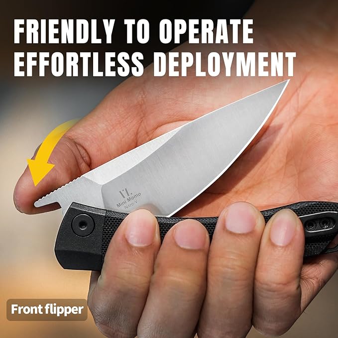 Kizer Mini Momo EDC Pocket Knife 3.2” Nitro V Blade Pocket Folding Knife with Aluminum+G10 Handle Front Flipper EDC knife with Pocket Clip for Men Women Camping Hunting Survival Knives V3663M1