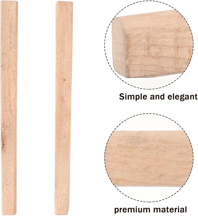 GLEAVI 2pcs Replacement Wood Hatchet Handles 50cm Flat Wooden Handles for Camping and Outdoor Chopping Tools