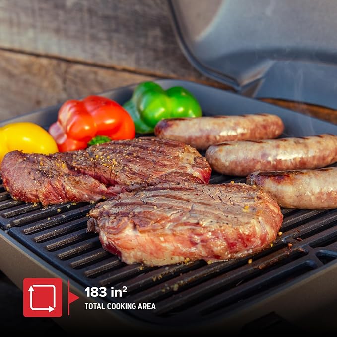 Nexgrill 1-Burner Portable Propane Gas Grill with Lid Piezo Ignition 10000 BTUs 183 SQ In Compact Tabletop Grill for Outdoor Cooking Camping Tailgating Gardens Patios and More - 820-BC002