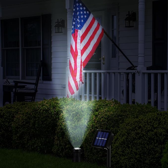 Tujoe 2 Sets Solar Spot Lights Outdoor 10.2ft Cable Landscape Lights Solar Spotlight Lawn Lights Solar Pond Lights Auto On/off 6 LED Waterproof Adjustable for Garden Yard Pool