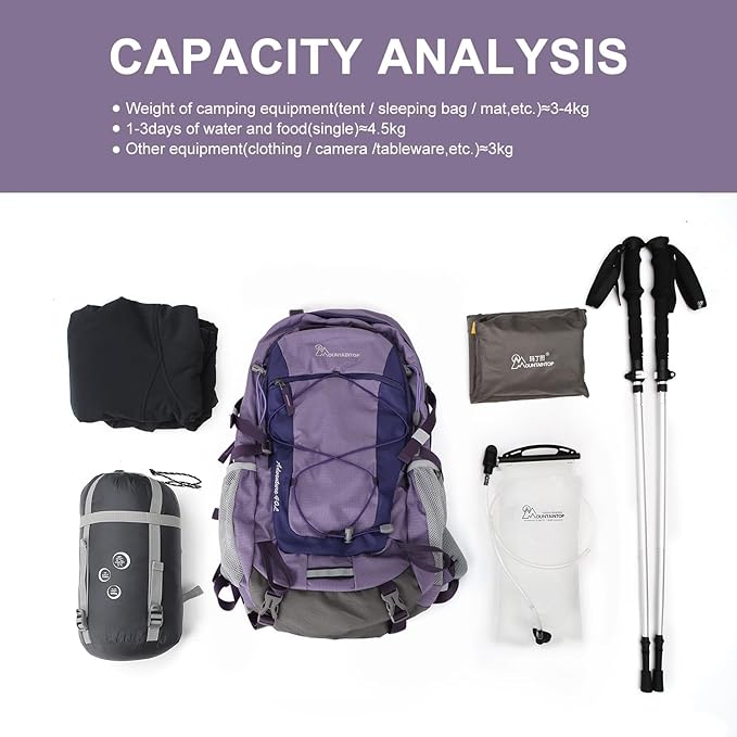 MOUNTAINTOP 40L Hiking BackpackLightweight Travel Backpack for Men Women Outdoor Backpacking Camping