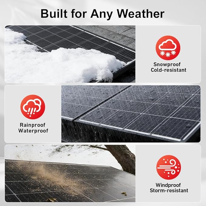 DOKIO 400W 31V Mono Solar Panel - Works for 12V/24V Systems Equipped with 9.84ft MC4 Wiring Perfect for Gardens Courtyards Greenhouses Sheds Terraces &amp Off-Grid Battery Charging