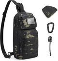 G4Free 10L Tactical EDC Sling Bag Backpack Military Molle Chest Shoulder Assault Pack for Concealed Carry(Black Cp)