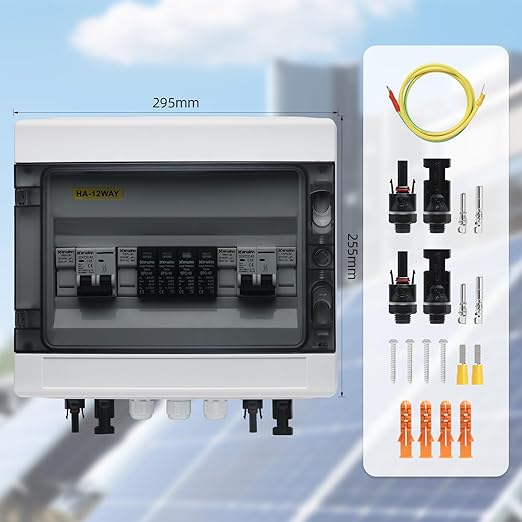 PV Solar Combiner Box25A 500V Junction Box IP65 Waterproof 2 String 2 in 2 Out PV Combiner Box for Solar Panel