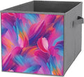 Practical Folding Storage Bins Purple Rainbow Sturdy Container for Wardrobe Kitchen Simplistic Storage Solution