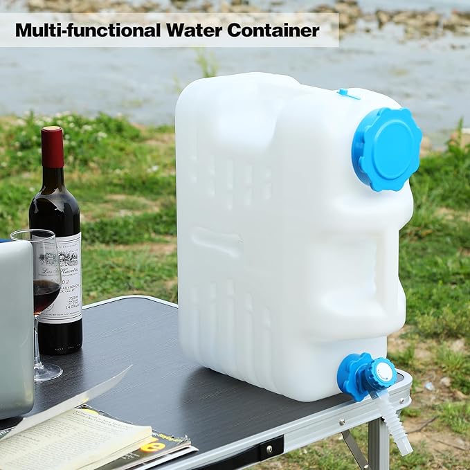 REDCAMP 5 Gallon/18.5L Portable Water Container with Spigot - Camping &amp Emergency Water Storage for Car Hiking Hurricane Supplies 2 Pack
