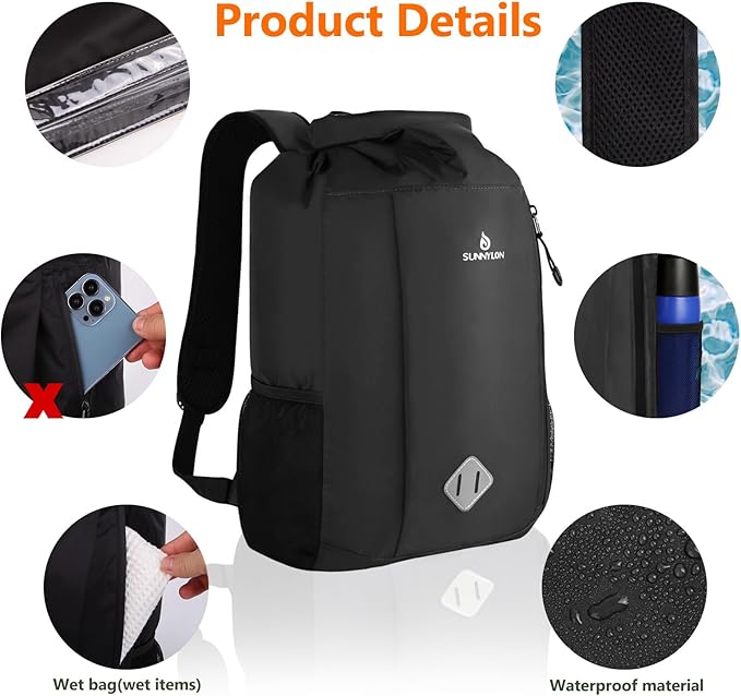 Dry Bag Backpack 20L Dry Bag Waterproof with Waist Pouch and Phone CaseRoll top Dry bag for kayakingMarine dry bag for Kayaking Beach Rafting Boating Hiking Camping and Fishing