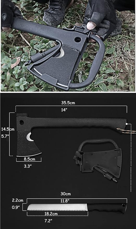 Outdoors Tactical Engineer Axes Multifunctional Outdoor Axe Camping Artillery Fire Rescue Hammer Hiking Tools