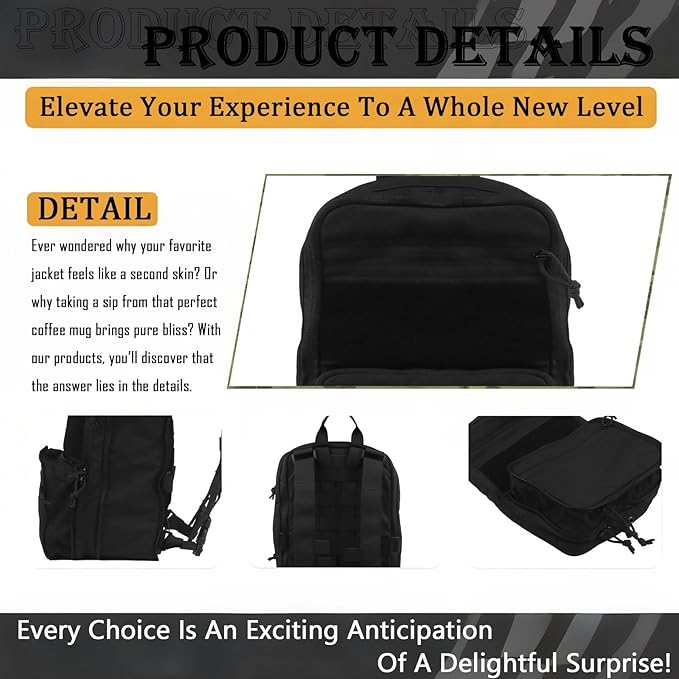 Tactical Utility Backpack 1000D Nylon Portable Double-Shoulder Style MOLLE-Equipped for Camping Picnic and Outdoor Use