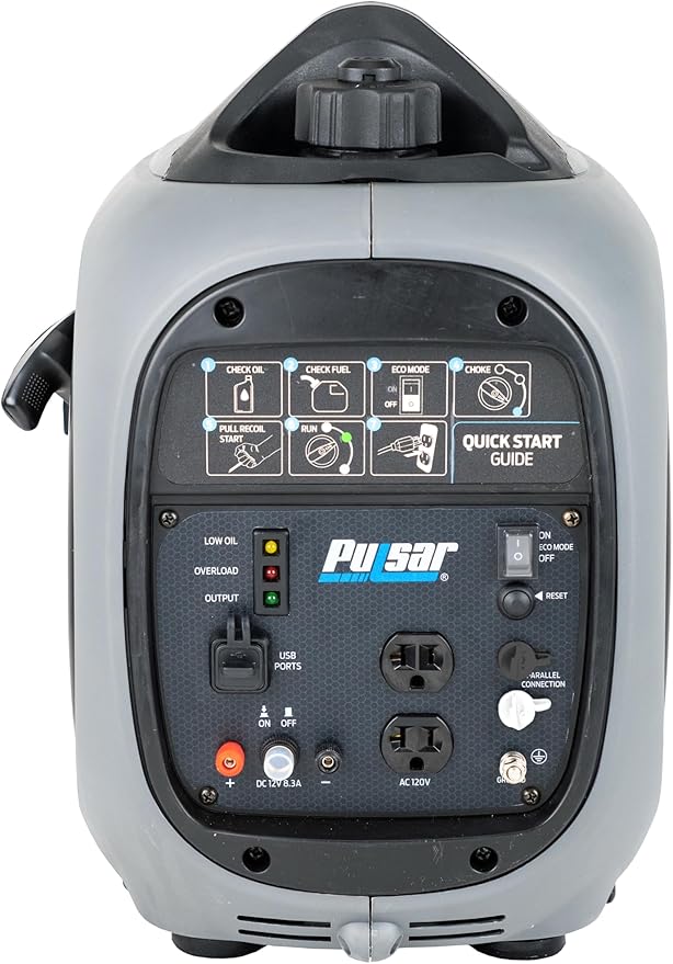 Pulsar 2300W Portable Gas-Powered Quiet Inverter Generator for Home Emergency Backup Parallel Capability With USB Outlet Long Run Time GX230N