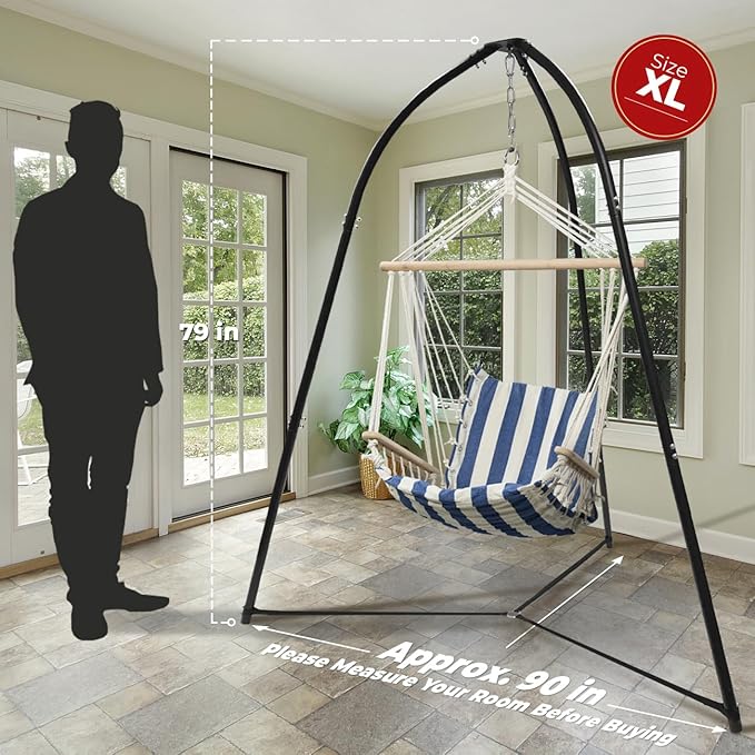 Sorbus Tripod Hanging Chair Stand – 330lbs Capacity Heavy Duty Steel Rust Resistant Adjustable Hammock Frame for Saucer Air Porch Indoor/Outdoor Use – Swing Not Included