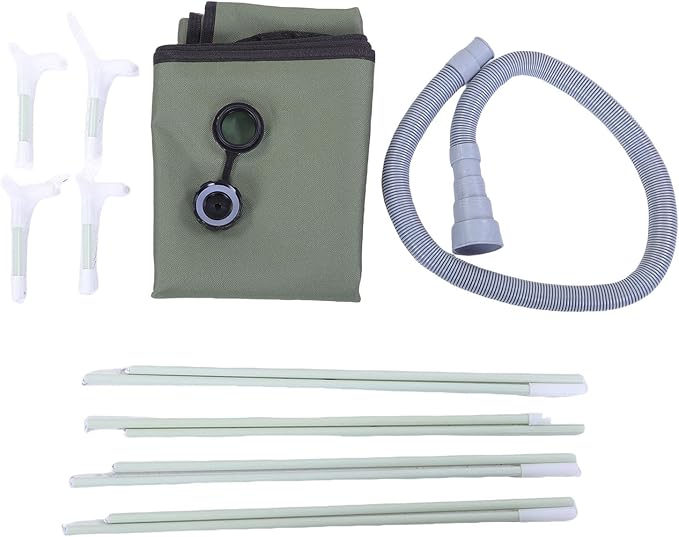 Portable Shower Pan Foldable Shower Base Floor with Detachable Drain Pipe for Camping RV Outdoor Indoor