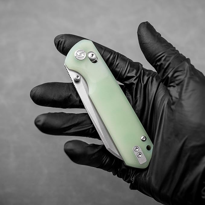 G062 Folding Knife for EDC 14C28N Steel Blade Pocket knife Crossbar Lock Knife for Outdoor Survival Hunting and Camping 3.53oz(Nature Green+Satin)