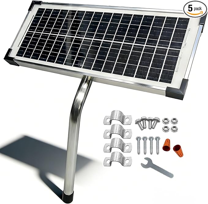 FM123 10 Watt Solar Panels Kit for Mighty Mule GTO PRO Automatic Gate Openers12v Portable Solar Panel Battery Charger Replace FM350 MM260 MM560 FM200 FM350 FM500 FM502 FM700 MM571W MM271 MM360