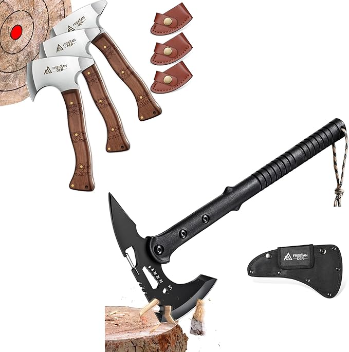 Freelander Outdoor Axe Hatchet with Sheath and 8.3'' Throwing Axe Set
