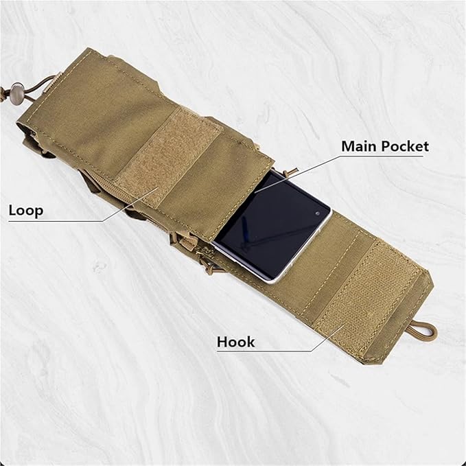 Tactical Phone Storage Bag Molle Waist Organization Pouch Portable Outdoor Sports Running Hiking Tactical Backpack Accessories