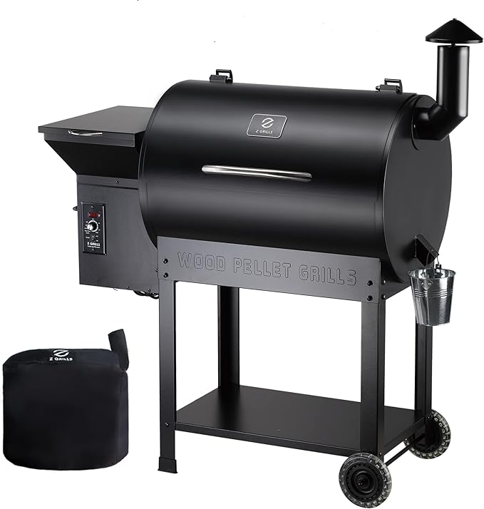 Z GRILLS Pellet Smoker Grill with PID Control Rain Cover 700 sq. in Cooking Area for Outdoor BBQ ZPG-7002B