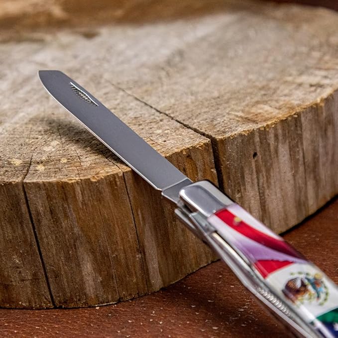 WHISKEY BENT HAT CO. Traditional Trapper Folding Pocket Knife 4.125 Closed Length 440C Stainless Steel Blades (Heritage)