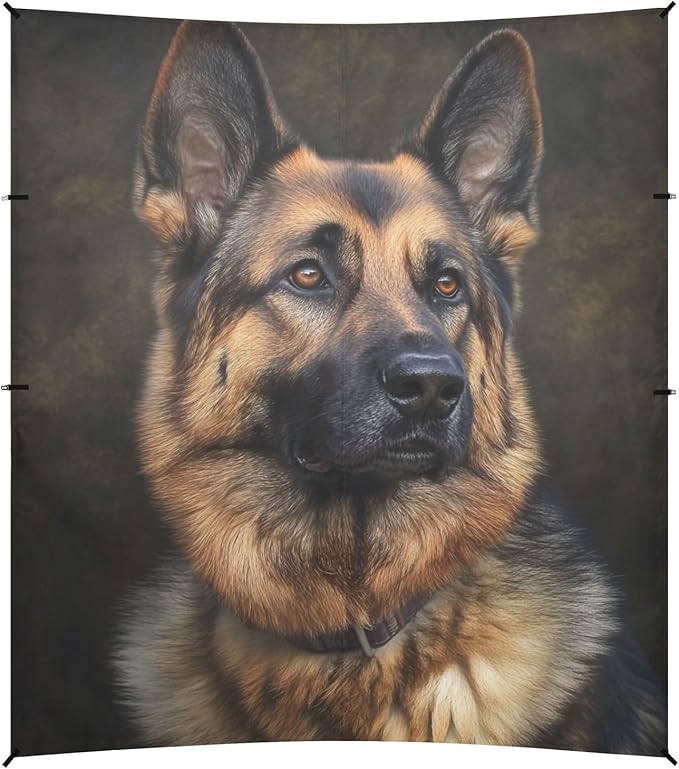 ALAZA German Shepherd Dog Art Beach Tent Sun Shelter Portable Canopy Sunshade for Outdoor Camping Picnics Backyard Fun 10x9 ft