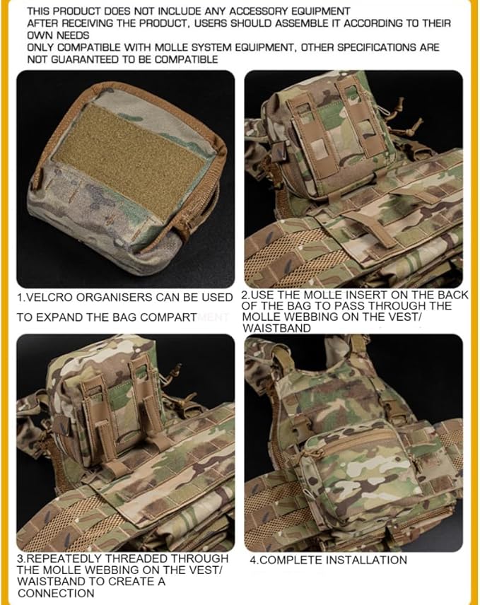ACEXIER Tactical Molle GP Pouch 6×6 Zipper Chest Rig Hunting Vest Bag Military Belt Bags Airsoft Paintball Storage Tool Pack
