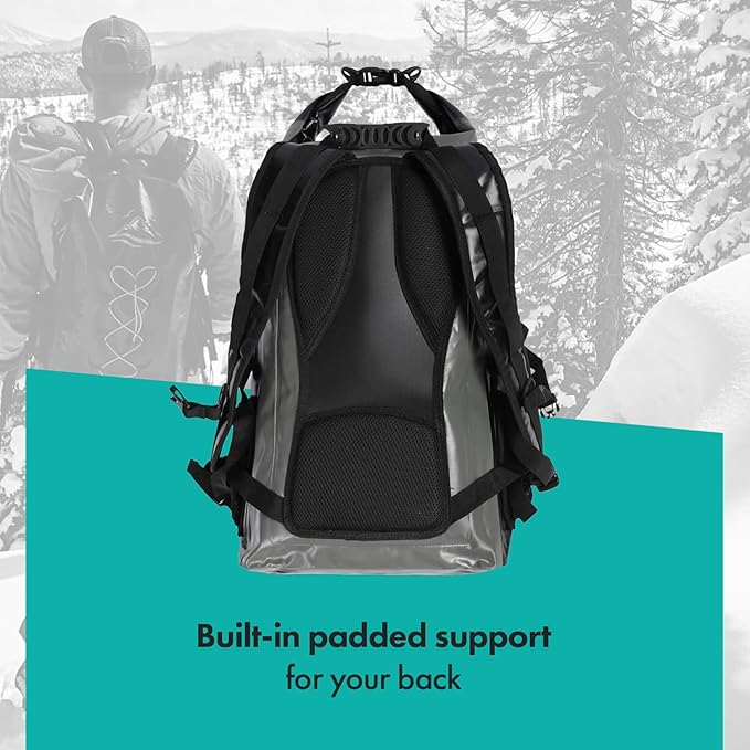 FE Active Dry Bag Waterproof Backpack - 30L Eco Friendly Bag for Men &amp Women for Fishing Travel Hiking Beach &amp Survival Gear. Storage for Camera &amp Camping Accessories | Designed in Cali