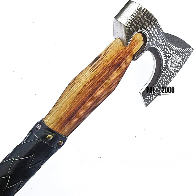Splitting Axe Camping Chopping Hatchet Viking Tomahawk Battle Hunting Outdoor Solid Wood Handle 9901