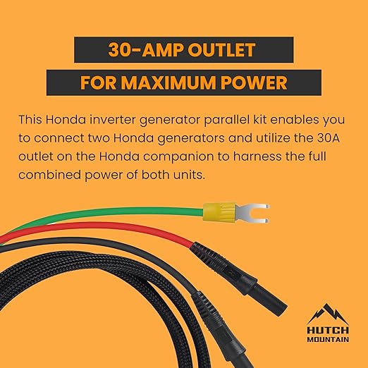 Hutch Mountain Parallel Cable Compatible with Honda Generator EU2200i 1000i 2000i – Heavy Duty Cable for Doubling Power – Inverter Generator Parallel Kit for RV Camping &amp Emergency Power