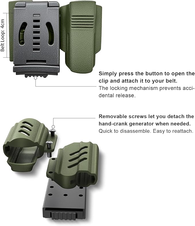 VIPERADE VAK6 Survival Multitool with Folding Knife LED Flashlight Pulse Ignition and Hand Crank Generator Camping Multitool Knife Rechargeable Flashlight with Belt Sheath