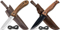BeaverCraft BSH2 Glacier Bushcraft Knife BSH3 Nightfall Bushcraft Knife Full Tang with Leather Sheath Fixed
