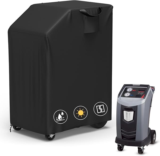 COSHNIBI Dust Cover for Robinair A/C RRR Machine Heavy Duty 600D Oxford Protector Cover Compatible with Robinair AC1234-6 34788NI 34788NI-H and 34988NI Models Black