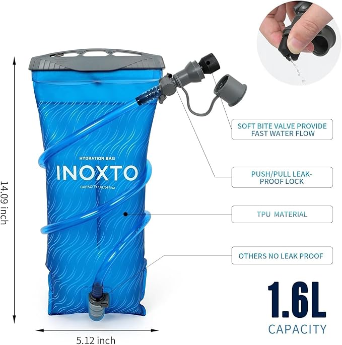 INOXTO Running Hydration Vest BackpackLightweight Insulated Pack with 1.5L Water Bladder Bag Daypack for Hiking Trail Running Cycling Race Marathon for Women Men