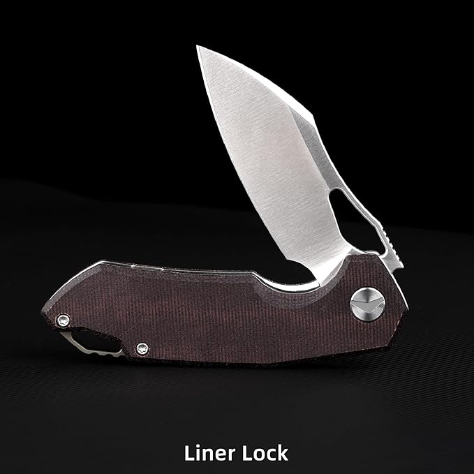 Pocket Knife for Men154CM Steel BladeHunting Knife Camping Folding Knives with for OutdoorSurvivalTacticalHunting and Camping（Red）