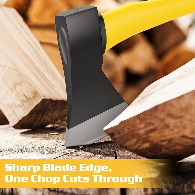 16 Axe Ultra- Hatchet-Camping Axe Lightweight (2.4lbs) | Forged High-Carbon Steel Ergonomic Handle for Outdoor Splitting &amp Hammering