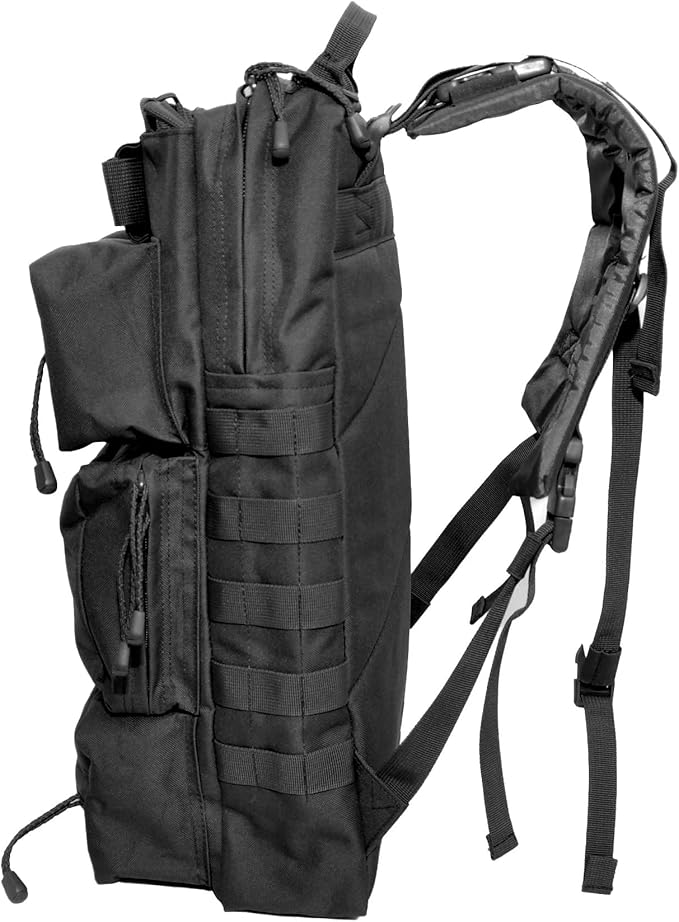 Tactical Backpack Range Bag Hydration Water Bladder Outlet Magazine Pouches 5 Compartment for Range Bag Bug Out Hiking (Black)
