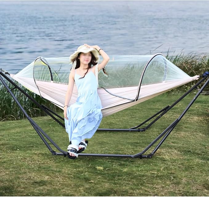 Hammock Stand 3 Gears Adjustable Swing Stand Can Bear 350kg for Garden Patio Travel Camping Picnic(Stand Only)