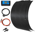 XINPUGUANG Flexible Solar Panel 100W200W 12V Solar Panel Kit Monocrystalline Module20A Charge Controller Extension CableAlligator Clip Cable for Outdoor Off Grid Boat rv Trailer (200W)