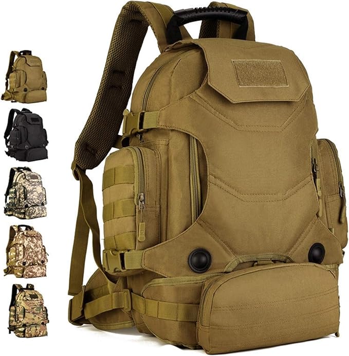 Jungle Leopard 40L Travel Rucksack Tsctical Backpack Army Molle Outdoor Sport Bag Men Camping Hiking Military (Color : S427-40L-BK)