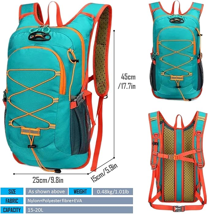 Lightweight Cycling Hydration BackpackLarge Capacity Pack for TravelHikingClimbingSkiingRunning Daypack for Men Women (Green)