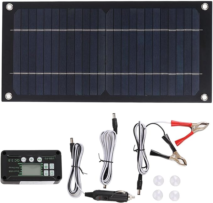 Solar Panel Kit 600w Solar Panel Charger Monocrystalline Silicon 100a Charge Controller Solar Panel Kit with Extension Cable Battery Clip for Rv Outdoor Camping