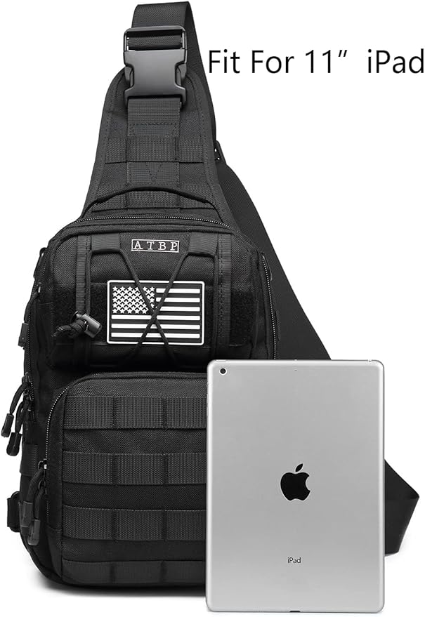 ATBP Tactical Sling Backpack Bag Pack for Men Military One Strap Shoulder Backpack Crossbody Bag With Holster 10 Liters