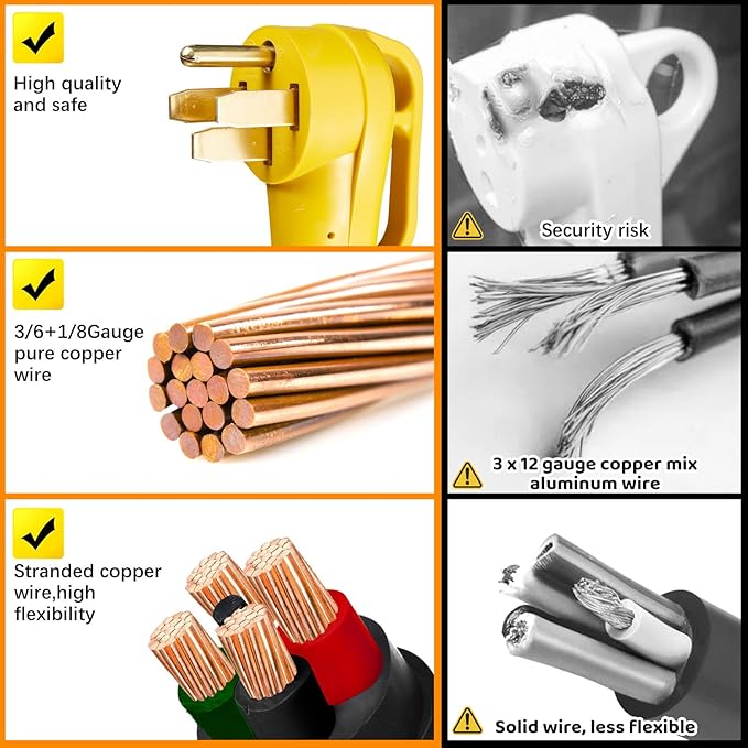 50 Amp Generator Cord 25FT and Power Inlet Box NEMA 14-50P Male to SS2-50R 125/250V Twist Lock Connector with Pre-Drilled NEMA SS2-50P Generator Inlet Box for Generator to House