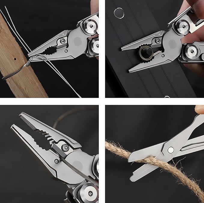 17-In-1 Multitool with Safety Locking 420 Stainless Steel Multitool Pliers Bottle Opener with Sheath for Outdoor Survival Camping Hunting and Hiking