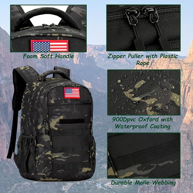 4land Camo Backpack for BoysArmy Boys Backpacks for Elementary Middle School MilitaryCamouflage Bookbag 40L