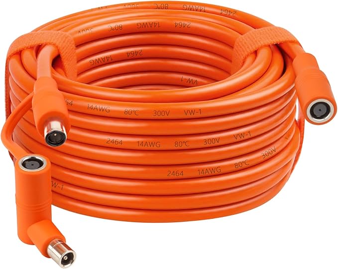 MOOKEERF 14AWG DC 8mm Extension Cable for Solar Panel 30FTDC7909 Solar Panel Cable Female to Male with DC8020 Male Adapter Compatible with AkerGZ YetiBLUETTJackery Portable Power Station - 30 Foot