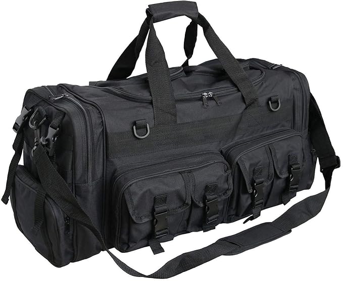 UNISTRENGH Men's Outdoor Sports Travel Duffle Bags Large Capacity 30'' Military Molle Tactical Gear Single Shoulder Bag For Mountaineering Camping Hunting (Black)