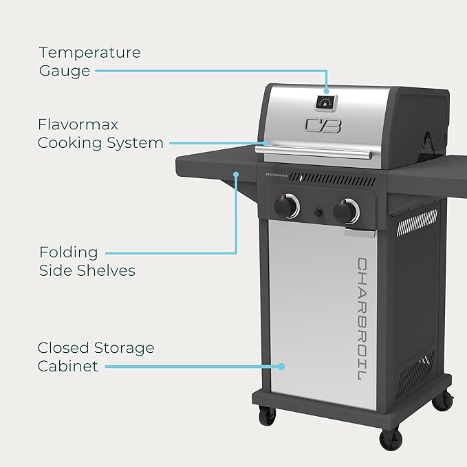 Charbroil Performance Series 2-Burner Gas Grill Cabinet Stainless Steel - 463638125