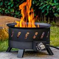 EcoNook 17.3 inch Portable Propane Fire Pits Gas Fire Pit Bowl for Outside with Lid &amp Handle Smokeless Gas FirebowlPropane Firepit for Camping Patio Yard Garden